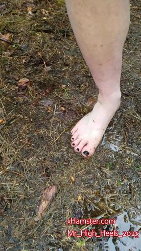 Barefoot in the forest