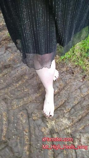 Barefoot in the forest