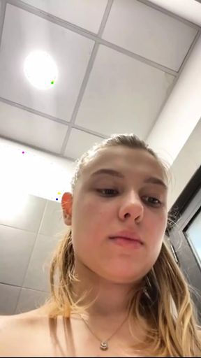 Pussy fingering in public