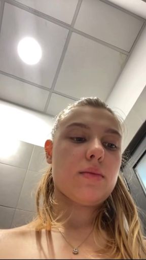 Pussy fingering in public