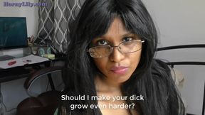 Horny Indian Stepmom in Glasses Sucking Her Stepson Big Dick, Roleplay in Hindi