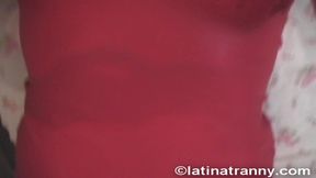 nikki montero red dress selfie on the mirror and big erection