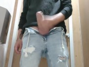 Mall toilet jerk off
