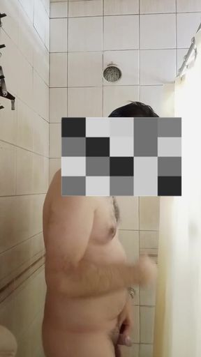 Curious cub watches a hot babe in the bathroom