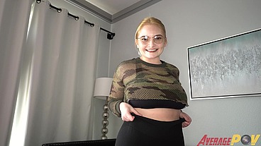Big Titty Teen Sabrina May Gives Blowjob and Amazing Titty Fucking Cum on Boobs