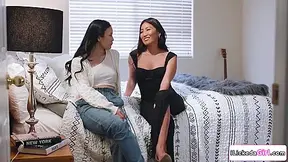 Petite Asian Seducing Lesbian Neighbor