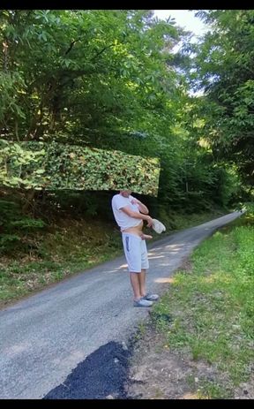 Handjob on the road