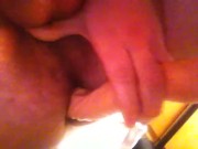 shoving manhandler dildo up my hairy ass