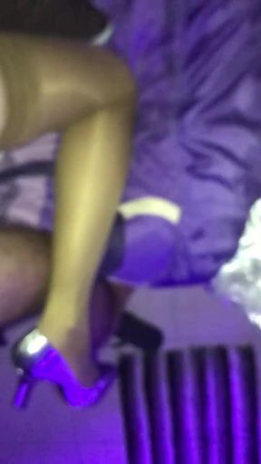 Caught in socks and shiny sneakers