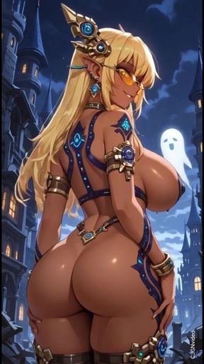 Cute Cyberpunk blonde bounce her ass (Ai animation)