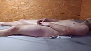 Solo massage ends with masturbation