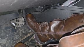 Laundromat trip in boots