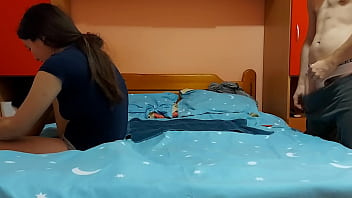 Tiny teen girl in nylon socks gets hard fucked by her boyfriend