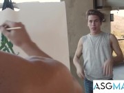 Micah’s Pose, Theo’s Probe - A Stroke of Genius! - NextDoorTwink