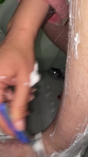Hairy Legs Shaving Close up
