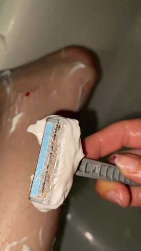 Hairy Legs Shaving Close up