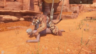 Wild Life / Teen guy getting knoted by Tiger