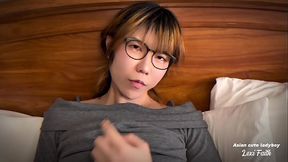 Femboy Lexi Faith sexy pantyhose, footjob, cumshot