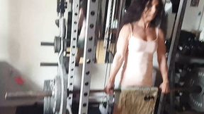 Voluptuous hot girl working out