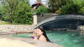Jenny Simons and Lucy Li eat pussy by the pool private