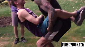 FunSizeFuck.com - Ian Levine'_s face is a mixture of pleasure and as his trainer Dolf Dietrich'_s digs deeper and thrusts faster into Ian'_s tight asshole!