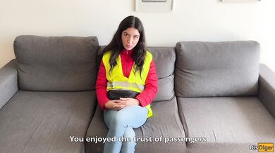Bus conductor caught cheating and got fucked hard in front seat