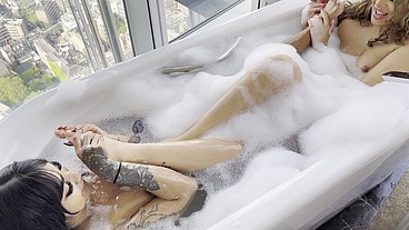 kinky bubble bath with Marina Maya