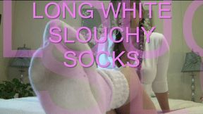 Long White slouch Socks Tease mp4