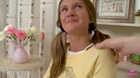 Sweet and Blonde Indigo G Rides Boyfriend in Cowgirl Position