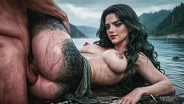 A hot mermaid seduced me whilst I was fishing...she gave me a blowjob and let me fuck her in every hole!! [AI]