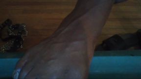 Hot Ebony Stud Jerking Off Hard & Feet Show