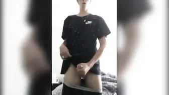 Glasses Twink Gives Messy Handjob on Webcam