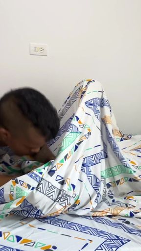 Horny little midget with a huge cock gets confused and ends up fucking his brunette stepsister with a huge ass.   Clip 1