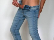 Muscular Twink In Tight Skinny Jeans Cums Hard /// Jordan Wilder