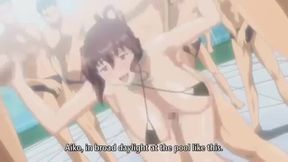 Orgy sex at the pool hentai