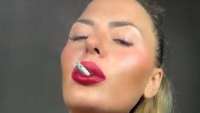 Anna's Red Lipstick Smoking Seduction