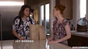 Stepmom's Promise: A Playful Encounter with Her Stepson's Curiosity