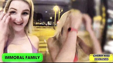 Cherry Kiss & Eliza Eves' Stepson Spitroast Sperm Surprise!