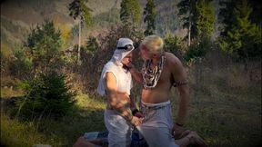 Very Passionate Sex Between Two Savages in the Forest - a Twink Gets a Huge Cock in the Ass and Hot Cum in His Mouth