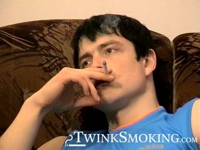 Horny Gus comforts himself by stroking his massive cock