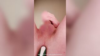 [close up] Bony teenie jizzes abundantly with ass fucking guts wand inwards ass fucking crevice