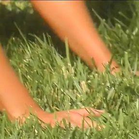 Horny slut on the grass getting cunt filled with cock