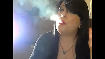 BBW Domme Tina Snua Smokes A Cork Cigarette With Pumping &amp_ Drifting