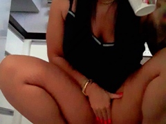 Busty brunette solo masturbation