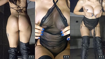 Midnight Allure: Seductive Dance and Strip Tease on the Rooftop