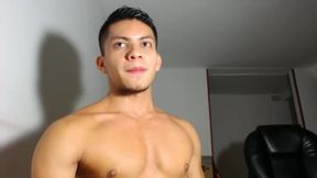 Latino Angel Jerks and Shoots Huge Cum Load