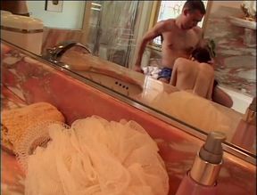 Brunette with small tits pounded hard