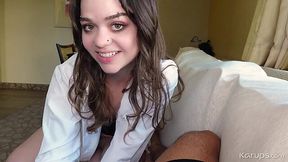 Cute Inked Brunette PAWG Stacey Barnes Wanna Suck & Ride Her BF's BWC Instead Of Doing Her Homework