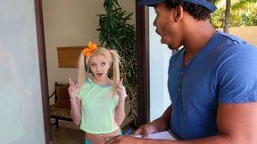 Tiny Blonde Takes on a Monster Cock