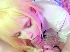 Ultra hot blonds blowjob and handjob